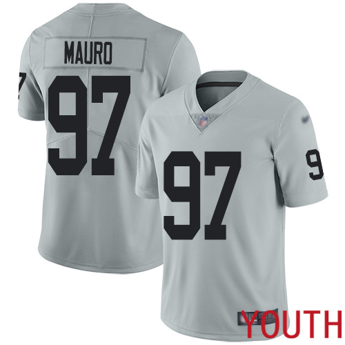 Oakland Raiders Limited Silver Youth Josh Mauro Jersey NFL Football #97 Inverted Legend Jersey->youth nfl jersey->Youth Jersey